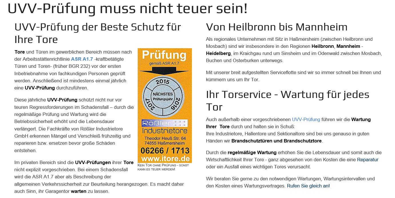 UVV Prüfung aus 72663